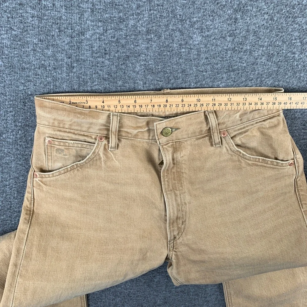 Double RRL Jeans Men 31x29 High Rise Slim Japanese Denim Brown Cowboy Western